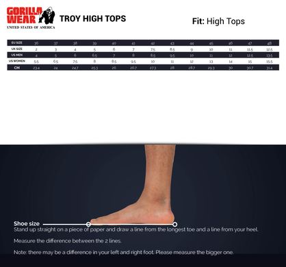 Спортивные кроссовки унисекс Troy High Tops (Black/Gray) Gorilla Wear  BT-223 фото