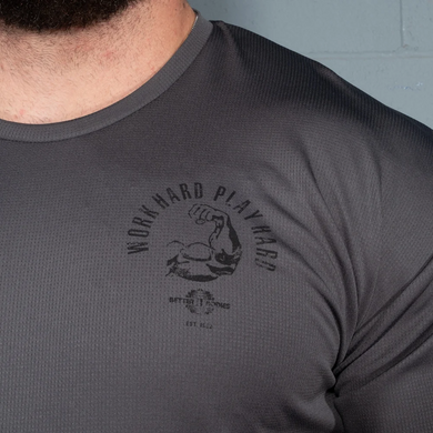 Better Bodies Mesh Standard Tee (Grey) спортивна чоловіча футболка для бодібілдингу. F-1510 фото