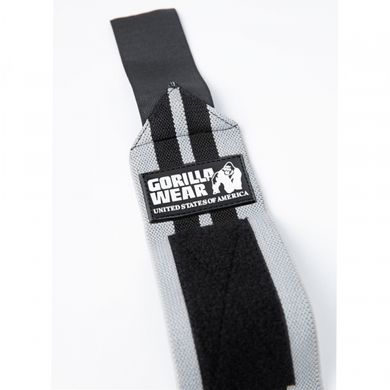 Спортивні кистьові унісекс ремені Wrist Wraps PRO (Gray/Black) Gorilla Wear BK-860 фото