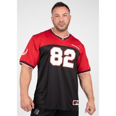 Спортивна чоловіча футболка Trenton Football Jersey (Black/Red) Gorilla Wear  F-749 фото