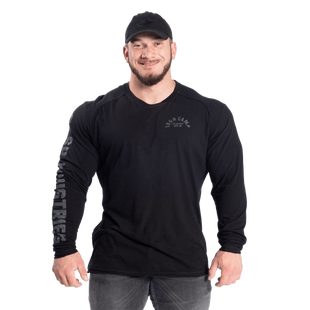 Gasp Throwback LS Tee (Black) спортивна чоловіча футболка для бодібілдингу LS-850 фото