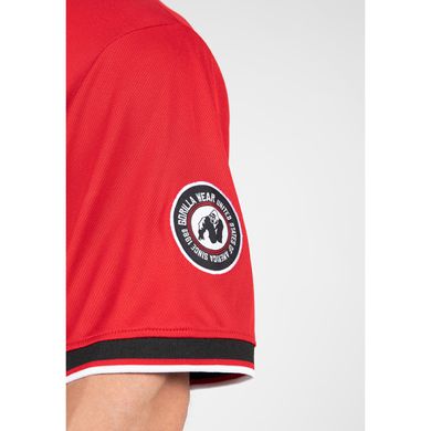 Спортивная мужская футболка Trenton Football Jersey (Black/Red) Gorilla Wear  F-749 фото