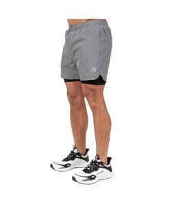Спортивные мужские шорты Cortez 2-in-1 Shorts (Anthracite) Gorilla Wear MhS-1299 фото