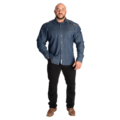 Gasp Denim Shirt (Washed blue) спортивная рубашка для бодибилдеров. DSh-1235 фото
