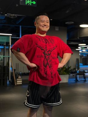 Gasp GK Slub Iron Tee (Washed Chili Red) мужская спортивная футболка для бодибилдинга F-1437 фото