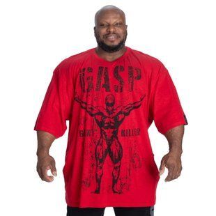 Gasp GK Slub Iron Tee (Washed Chili Red) мужская спортивная футболка для бодибилдинга F-1437 фото