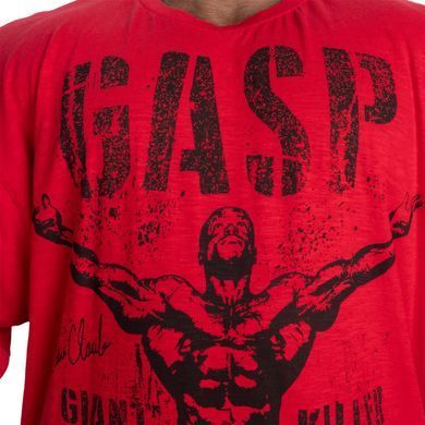 Gasp GK Slub Iron Tee (Washed Chili Red) мужская спортивная футболка для бодибилдинга F-1437 фото