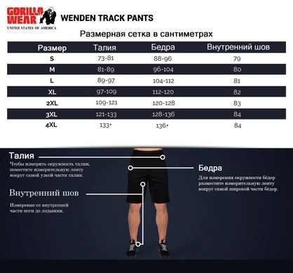 Спортивні чоловічі штани Wenden Track Pants (Black/White) Gorilla Wear TrP-1142 фото