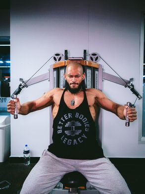 Better Bodies Legacy Stringer (Black/Grey) мужская спортивная майка для бодибилдинга. M-1161 фото