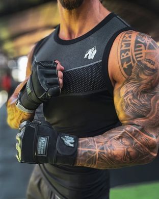 Gorilla Wear Dallas Wrist Wrap Gloves (Black) мужские спортивные перчатки для бодибилдинга. PT-597 фото