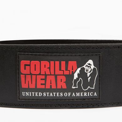 Спортивний чоловічий пояс 4 Inch Padded  Belt (Black/Red) Gorilla Wear LB-889 фото