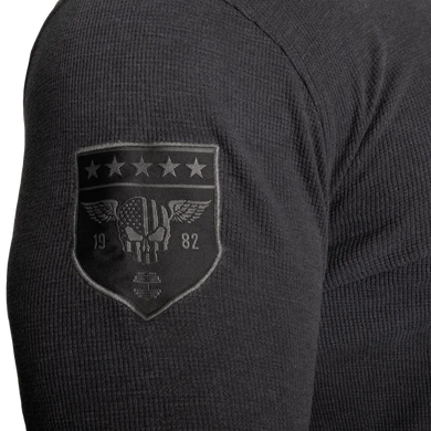 Better Bodies BB Thermal Henley (Washed Anthracite) спортивний чоловічий лонгслів для бодібілдингу. LS-1512 фото