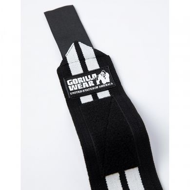Спортивні кистьові бинти Wrist Wraps PRO (Black/White) Gorilla Wear KB-1130 фото