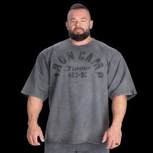 Gasp Iron Iron Camp Iron Tee (Washed Black) спортивна чоловіча футболка  для бодібілдингу. F-1484 фото