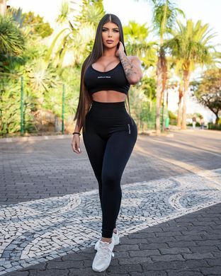 Gorilla Wear Quincy Seamless Set (Black) женский спортивный костюм для фитнеса. SJ-1494 фото