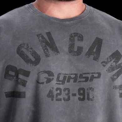Gasp Iron Iron Camp Iron Tee (Washed Black) спортивна чоловіча футболка  для бодібілдингу. F-1484 фото