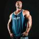 XXXL Explosivefibres "Victory" 100% Cotton Box Cut Tank (Petrol Blue) спортивна чоловіча майка для бодібілдингу. M-1462 фото 1