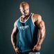 XXXL Explosivefibres "Victory" 100% Cotton Box Cut Tank (Petrol Blue) спортивна чоловіча майка для бодібілдингу. M-1462 фото 3