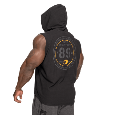 Gasp Thermal SL Hoodie (Washed Black) спортивна чоловіча безрукавка для бодібілдингу.  SL-1504 фото