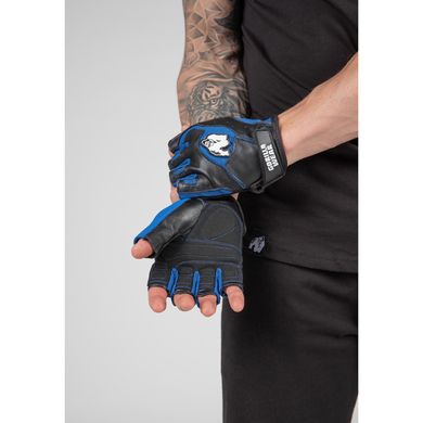 Спортивные мужские перчатки Mitchell Training gloves (Black/Blue) Gorilla Wear PT-1132 фото