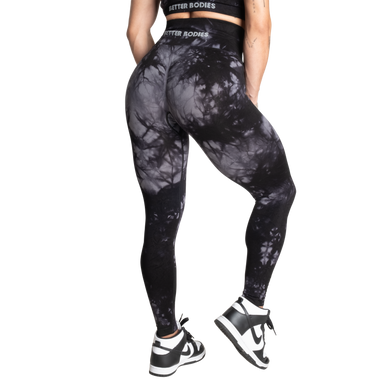 Спортивные женские леггинсы Entice Scrunch Leggings (Black Tie Dye) Better Bodies SjL-1066 фото