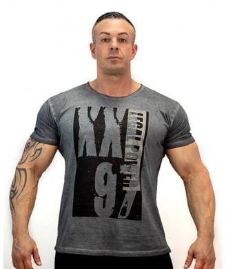Спортивная мужская футболка WASHED “XXL 97“ (Stone Black)  Legal Power F-87 фото