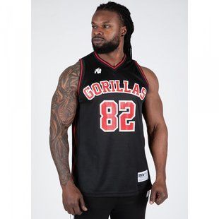 Gorilla Wear San Mateo Jersey (Black/Red) спортивна чоловіча безрукавка для бодібілдингу SMt-705 фото