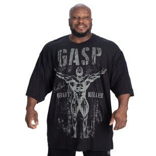 Gasp GK Slub Iron Tee (Washed Black) спортивная мужская футболка для бодибилдинга F-1438 фото