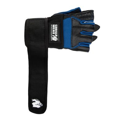 Спортивные мужские перчатки Dallas Gloves (Black/Blue) Gorilla Wear PT-602 фото