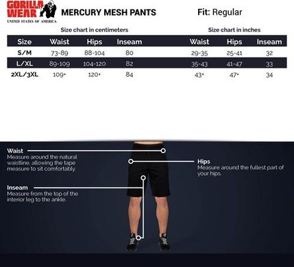 Спортивные мужские штаны Mercury Mesh Pants (Black) Gorilla Wear   MhP-30 фото