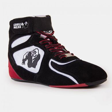 Спортивные женские кроссовки Chicago High Tops (Black/White/Red) Gorilla Wear BT-493 фото