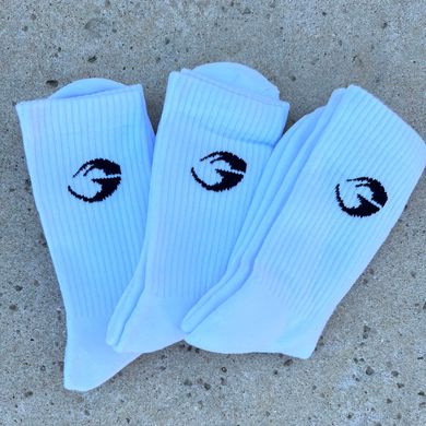 Спортивные унисекс носки  Crew socks 3-pack (White) Gasp SpS-662 фото