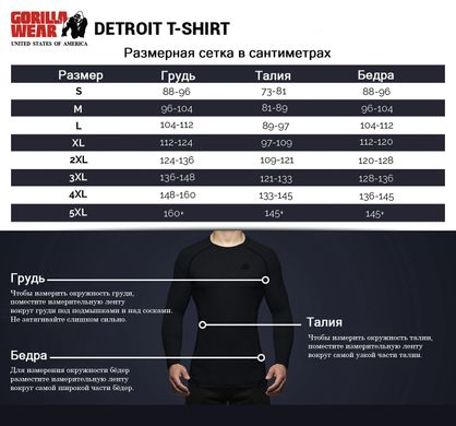 Спортивна чоловіча футболка  Detroit T-Shirt (Black) Gorilla Wear F-708 фото