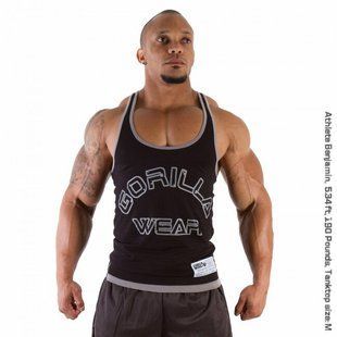 Спортивная мужская майка Logo Stringer (Black) Gorilla Wear  M-443 фото