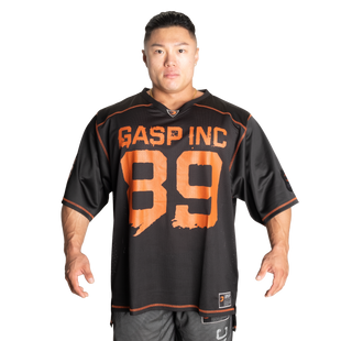 Gasp No1 Football Tee (Black/Flame) спортивная мужская футболка для бодибилдинга. F-1375 фото