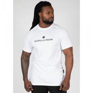 Gorilla Wear Davis T-Shirt (White)  спортивна чоловіча футболка для бодибилдингу. F-613 фото