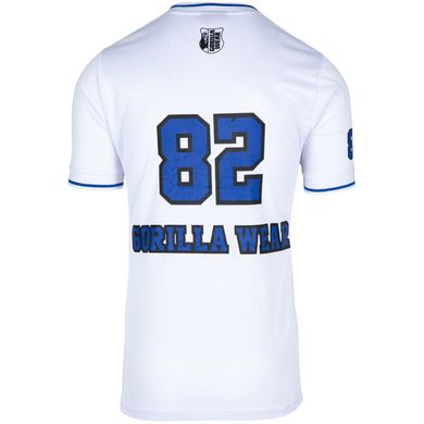 Спортивная мужская футболка San Mateo T-Shirt (White/Blue) Gorilla Wear F-710 фото