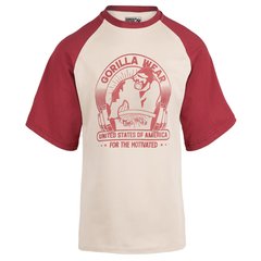 Спортивна чоловіча футболка Logan T-Shirt (Beige/Red) Gorilla Wear F-1038 фото