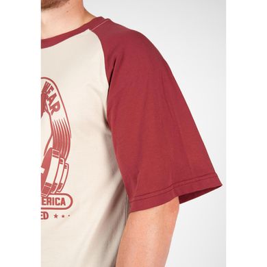 Спортивна чоловіча футболка Logan T-Shirt (Beige/Red) Gorilla Wear F-1038 фото