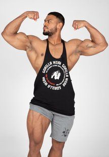 Gorilla Wear Melrose Stringer (Black) спортивна чоловіча майка для бодібілдингу. M-813 фото