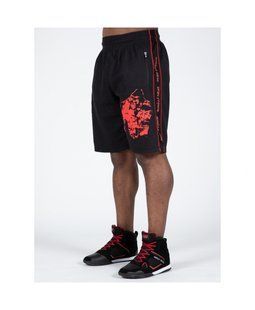 Gorilla Wear Buffalo Old School Shorts (Black/Red) спортивні чоловічі шорти для бодібілдингу. SSh-559 фото
