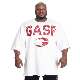 Gasp Heavyweight Iron Tee (White/red) спортивная мужская футболка для бодибилдинга F-1439 фото