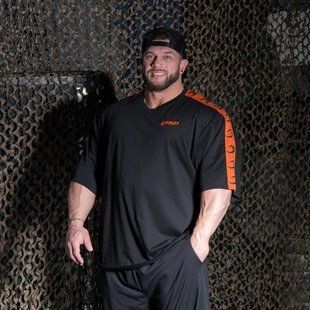 Gasp Track Iron Tee ( Black/Flame ) чоловіча спортивна футболка для бодібілдингу. F-1473 фото