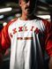 XXXL Explosivefibres "GYM JUNKIE " Old School Varsity Ragtop (Red/White) спортивна чоловіча футболка для бодібілдингу. F-1486 фото 3
