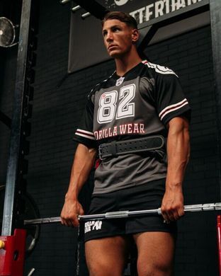 Gorilla Wear Tyler Football Jersey (Black/Red)  чоловіча футболка для бодібілдингу.  F-1383 фото
