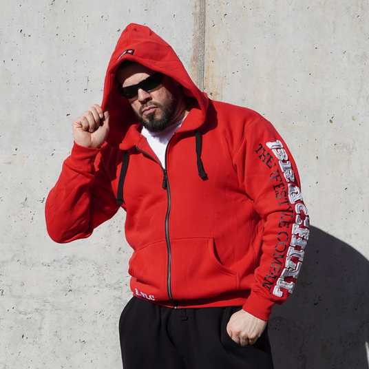 Brachial Gym Limited Zip Hoodie (red/white) — Купити теплу худі