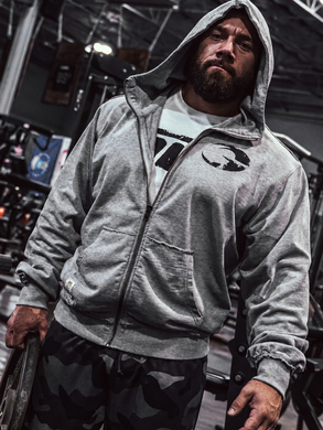 Gasp Original Classic Hood (Light Grey Melange) спортивна  чоловіча худі  для бодібілдингу. 1506 фото