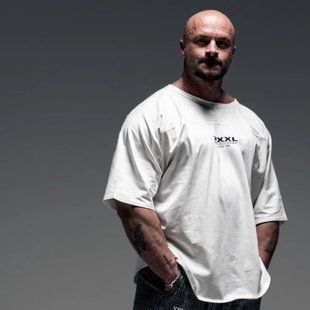 XXXL Explosivefibres " XXXL Inc" Signature Rag Top (Vintage White) спортивна чоловіча футболка для бодібілдингу. F-1487 фото