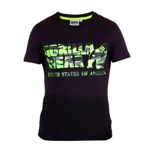 Спортивная мужская футболка Sacramento T-Shirt (Black/Lime) Gorilla Wear    F-286 фото