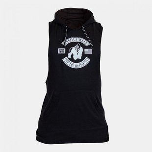 Спортивная мужская безрукавка Lawrence Hooded (Black) Gorilla Wear M-90 фото